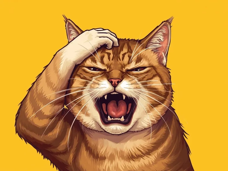 Cười không ngớt với hình ảnh mèo ôm đầu hài hước