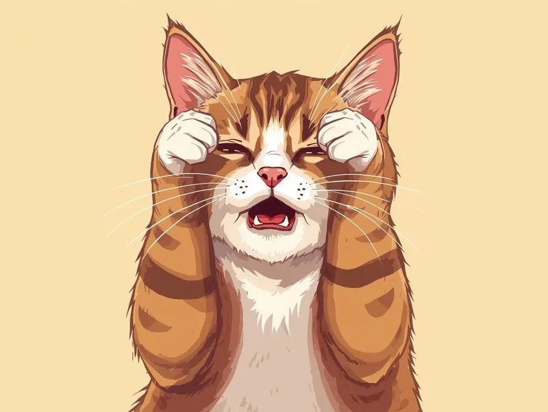 Thử ngay meme mèo cam ôm đầu đáng yêu