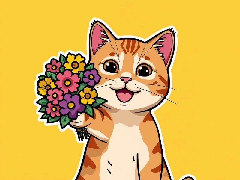 Tan chảy với cute meme mèo tặng hoa