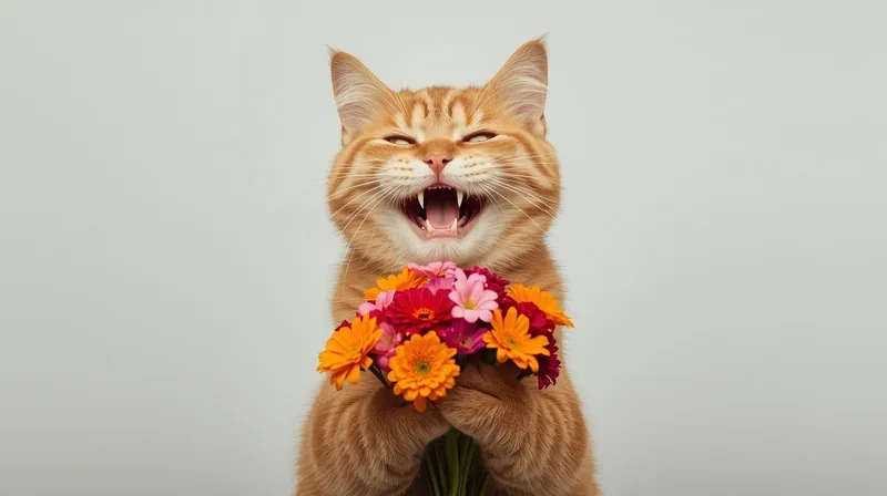 Nhìn là thương với con mèo tặng bông