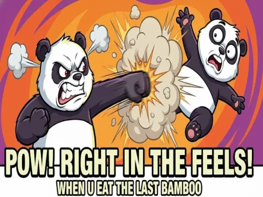 Meme gấu trúc đánh vui nhộn khiến bạn cười không ngừng