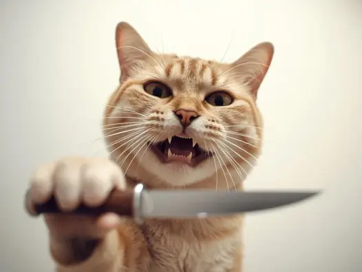 Top meme mèo cầm dao hài hước khiến bạn không thể nhịn